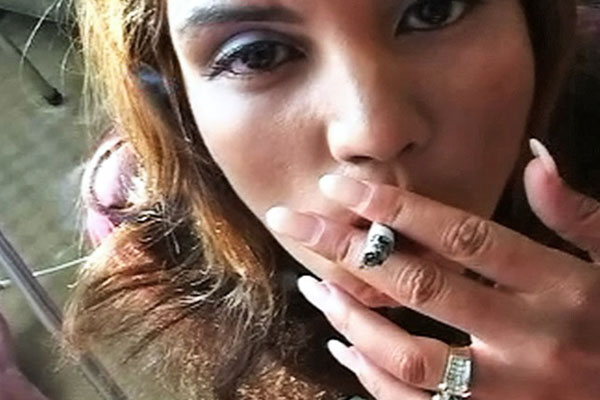 Vanessa Inhales Smoke and Hot Cum